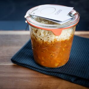 BIO Rotes Linsen Curry mit Erdäpfel und Basmatireis